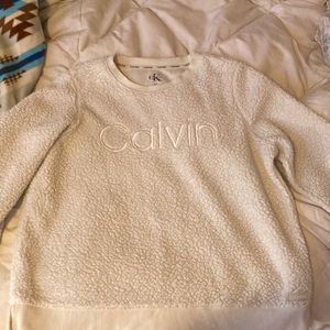 Calvin Klein fuzzy crew neck